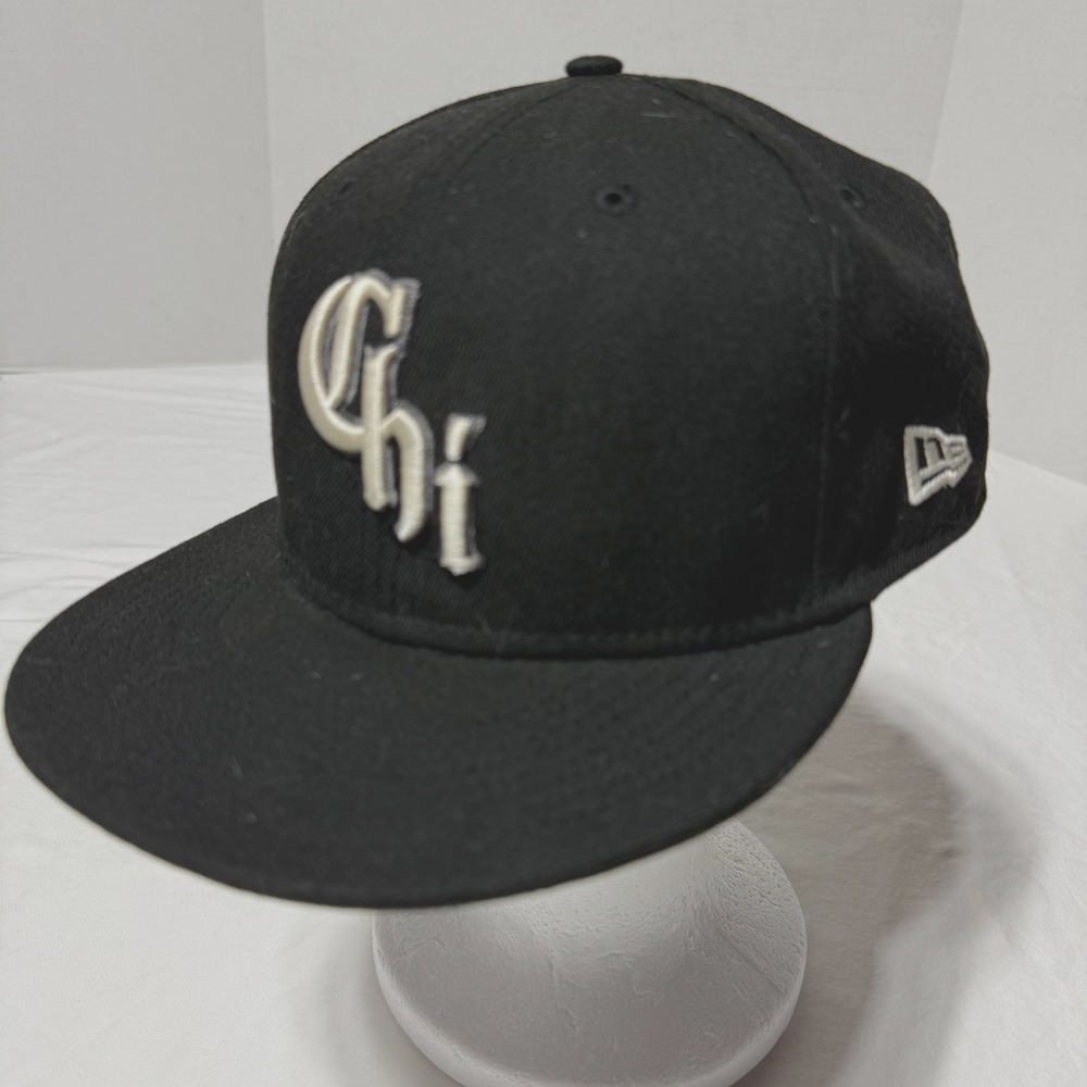 Chicago White Sox Chi Hat Black Size 8 Official On Field Cap New Era 59FIFTY